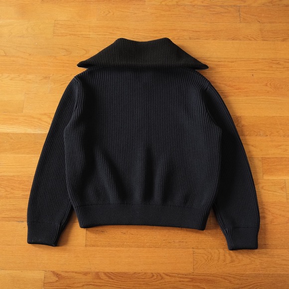 Bottega Veneta Ribbed Full Zip Cardigan Sweater Mens Black Blue Knit Luxury L - Picture 9 of 10